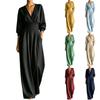 Damen V-Ausschnitt Farbe Taillenband Jumpsuit für einen eleganten Freizeit-Look