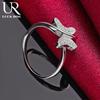 925 Sterling Silver Butterfly AAA Zirkonový prsten Módní svatební šperky