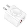 1-in-1 Wireless Charger PD11W Dual Port USB-C USB-A Fast Charging Wall Adapter Portable Charger for iPhone Apple Watch EU/US Plu