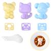 Set of 3 Bear, Cat, and Dog-Shaped Silicone Bento Boxes with Rice Paddles. Perfect for Rice Balls, Sushi, DIY, and More. Perfect for Home,