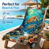 Sea Turtle Beach Towel Flat Print Colorful Ocean Life Coral Reef Bath Towel for Outdoor Travel Pool Picnic Blanket