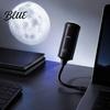Car Ambient Light USB Projector Lamp with 2 Films Moon & Milky Way LED Projection Powered Night Light 360 Degrees Rotating for Car Bedroom Ceiling