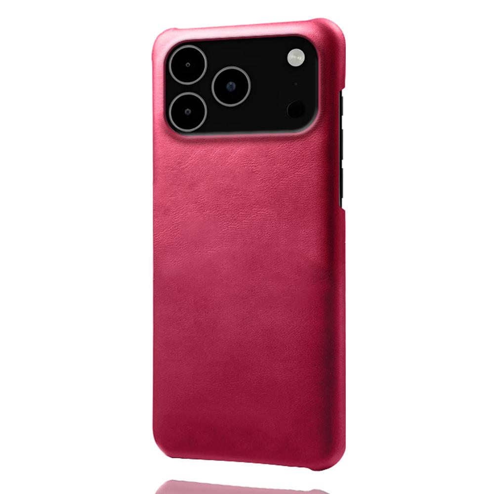 

Для iPhone 17 Pro Max Чехол Текстура теленка Искусственная кожа Жесткий ПК Защитный чехол для телефона Rose