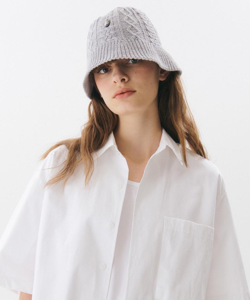 TRIP LE SENS Le Logo Summer Knit Bucket Hat_Baby Blue