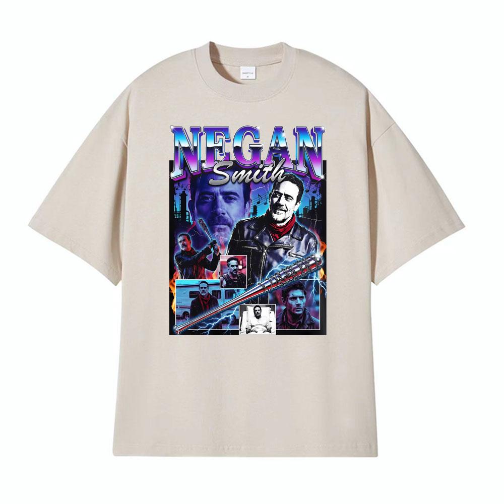 Negan Smith Graphic Jeffrey Dean Morgan Fan Gift T Shirt Unisex Women Vintage Style Tshirts Summer Cotton Casual Oversized Tshirt