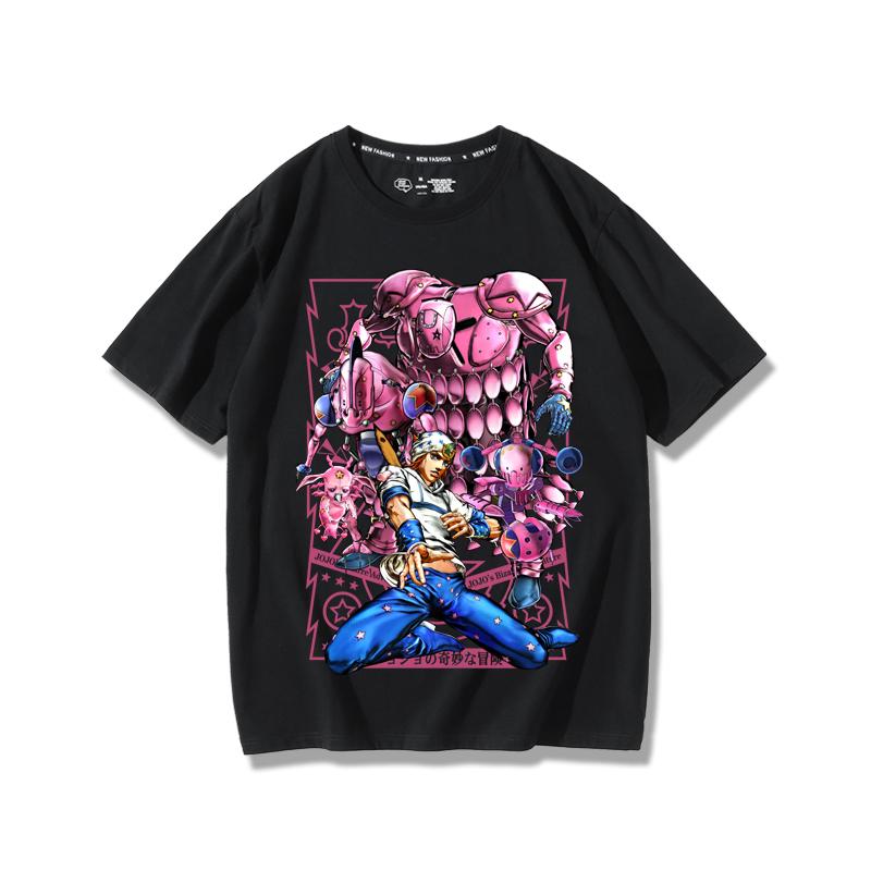 JoJo's Bizarre Adventure anime potlač postáv letné pánske 100% bavlnené tričko vonkajšie ležérne pohodlné trendové streetwear