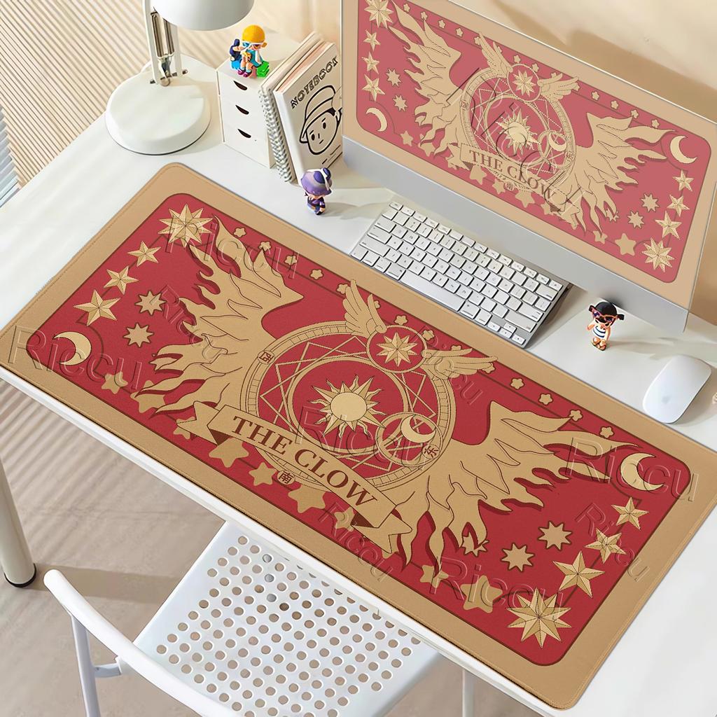 XXL Sakura Card Anime Pattern Mousepads Extended Gaming Keyboard Carpet Non-slip Computer Mousemat Offices Accessories Table Mat