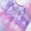 Girls Kids Gymnastics Leotard Dance Outfit Rhinestone Snowflake Training Costume 3pcs Set