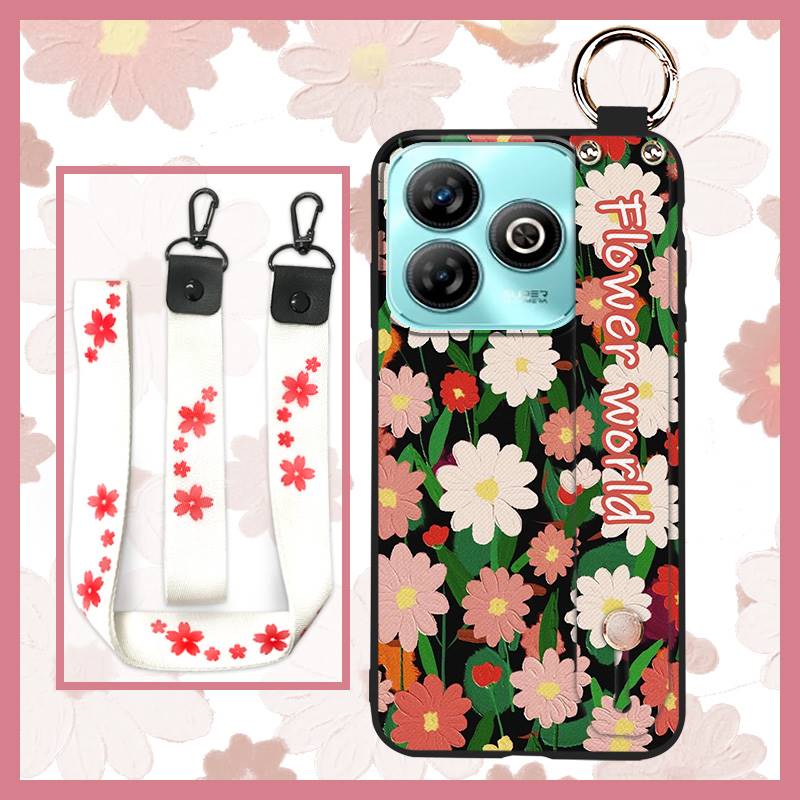 Protective Anti-knock Phone Case For ZTE Blade A75 4G/Z2359 Wristband Wrist Strap Back Cover Shockproof Ring Durable