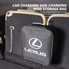 BAJD5 For Lexus Car Charge Cable Storage Box Charging Gun Organiser Bag RX350 IS250 IS200 GS300 LX570 RC350 UX250h ES350