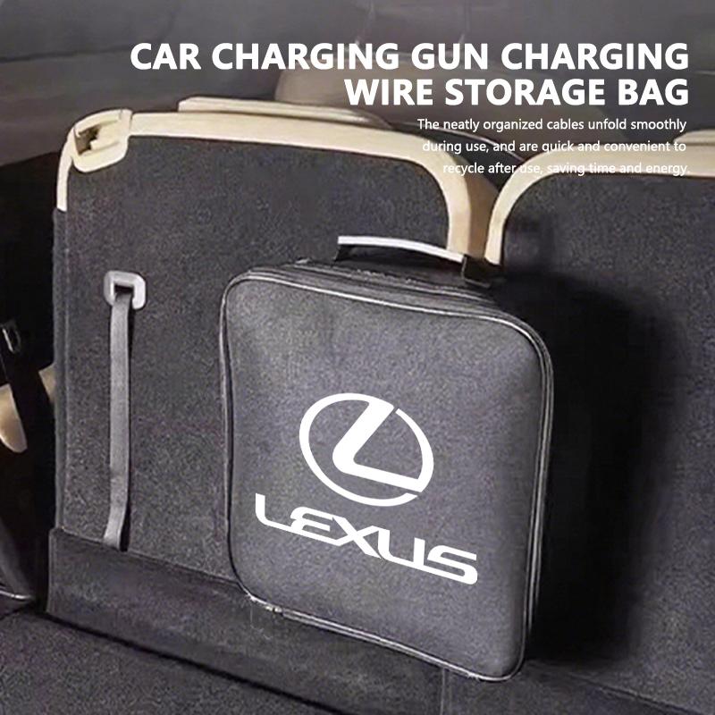 BAJD5 For Lexus Car Charge Cable Storage Box Charging Gun Organiser Bag RX350 IS250 IS200 GS300 LX570 RC350 UX250h ES350
