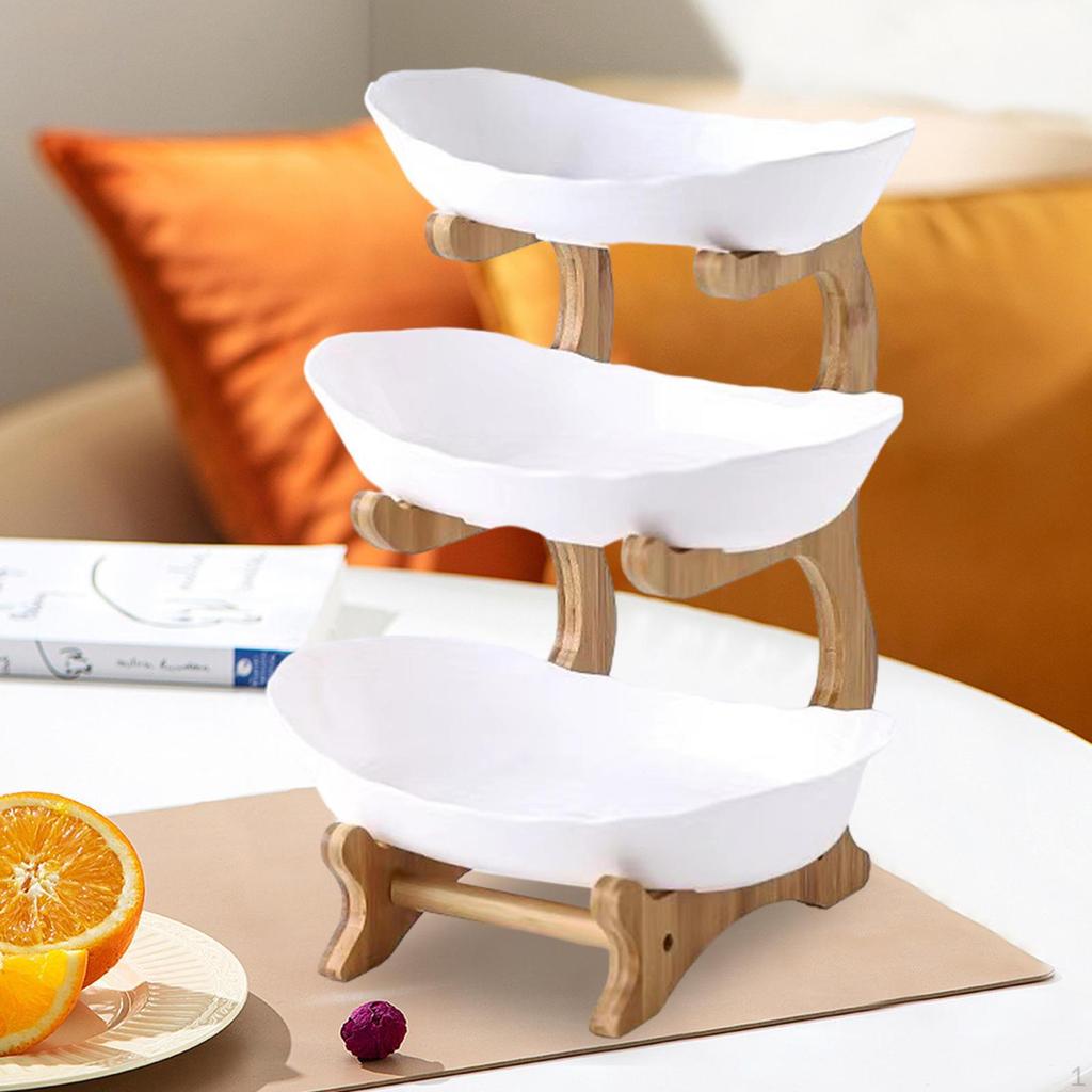 Snack Serving Tray Dried Fruit Organizer Plate with Holder Dishes Dessert for