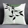 Boho Botanical Geometric Throw Pillow Cover - Green Leaf Abstract Home Decor