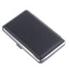 Black Leather Slim Cigarette Case with Rubber Band - Holds 20, Men's Portable and Stylish Smoking Accessory