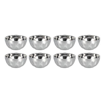 8pcs Rice Bowl 304 Stainless Steel Double Walled Soup Bowl Reusable Salads Container for Home