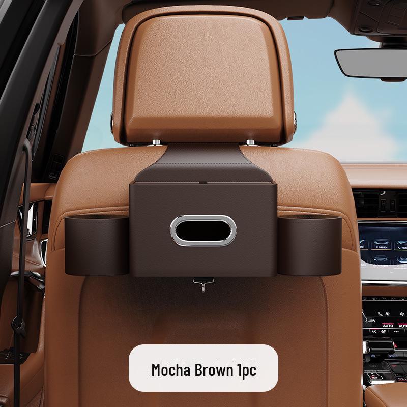 

Car Seat Back Organizer with Cup Holder & Tissue Box