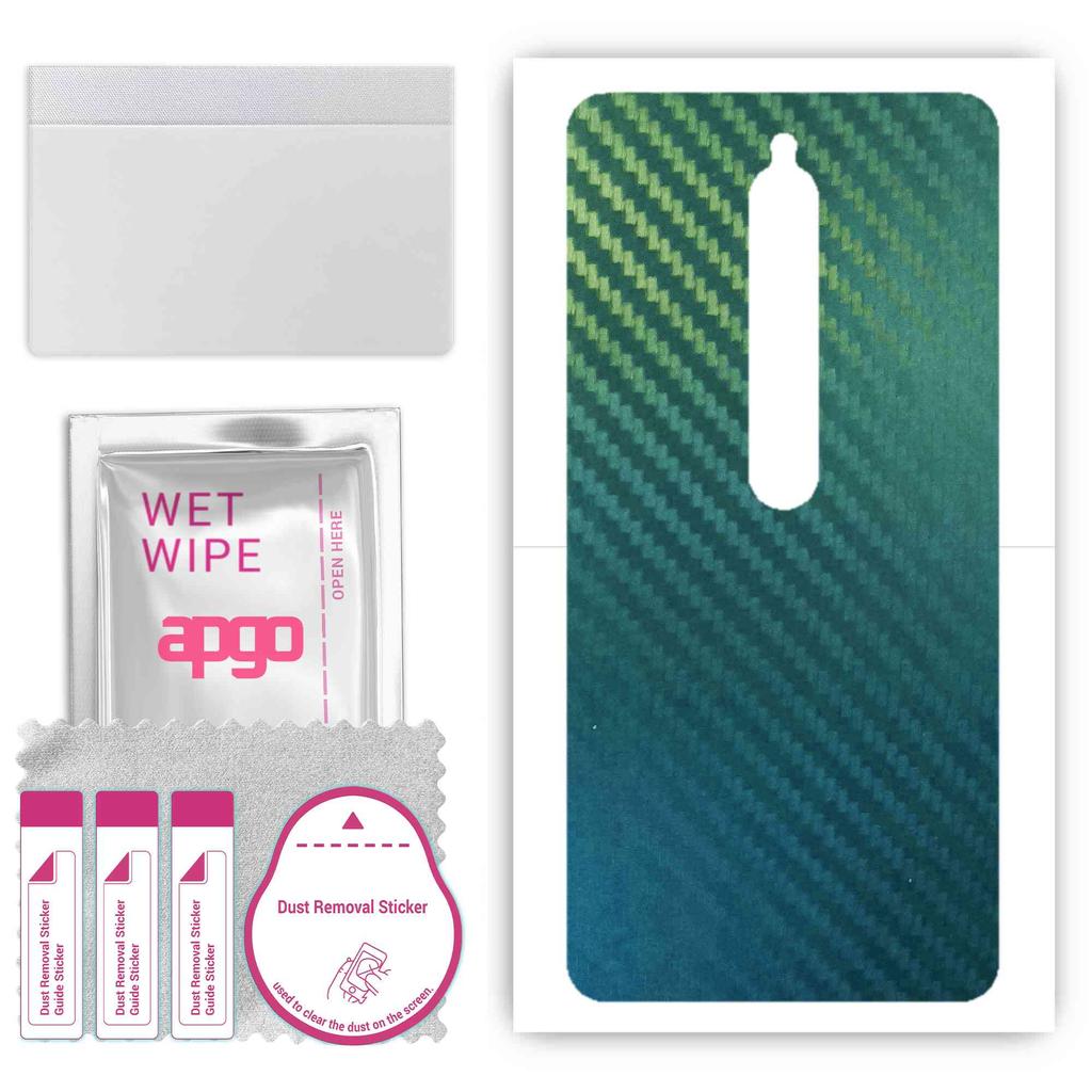 apgo Protective Skin Sticker for the Back Compatible with Xiaomi Redmi 8, Wrap Film, Foil, Vinyl - Pattern Carbon Chameleon CAKA1