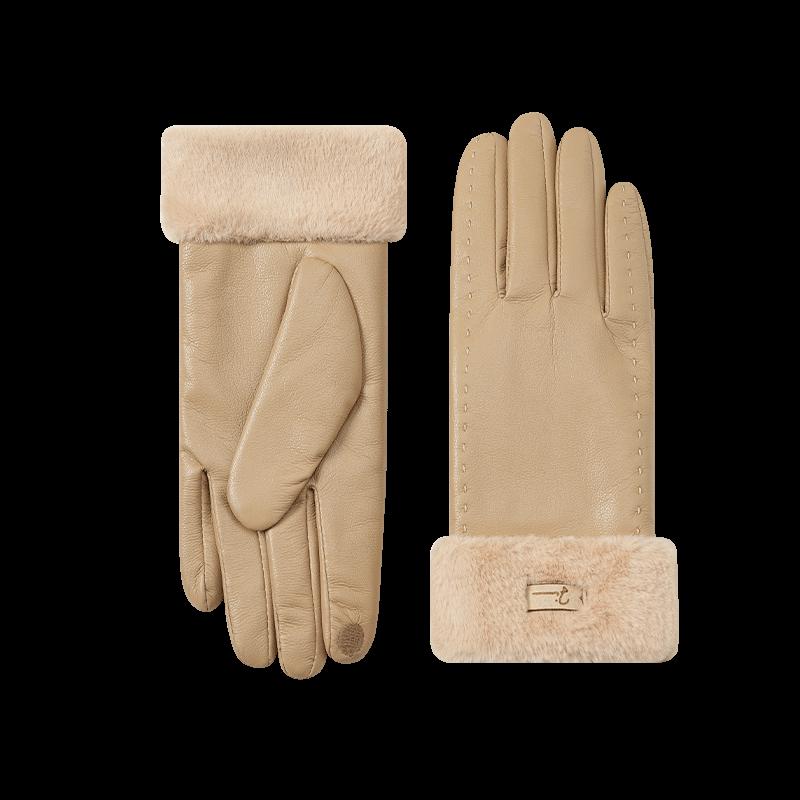 JIUMU Women's Warm Winter Leather Gloves