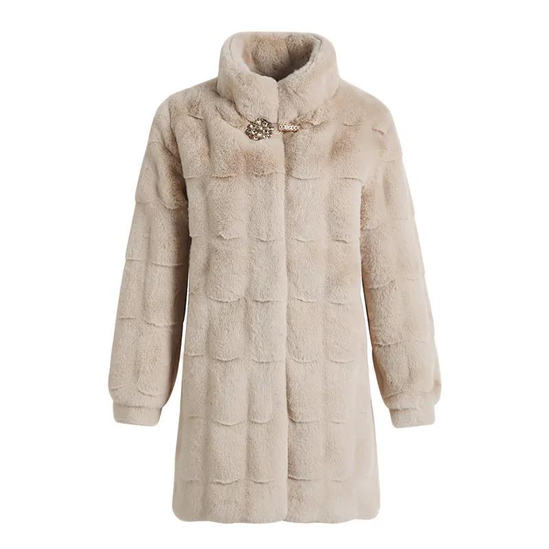 Women's Mink Fur Coat Keeps Warm In Winter, Loose Mid-length Coat, Plus Size Casual Artificial Fur