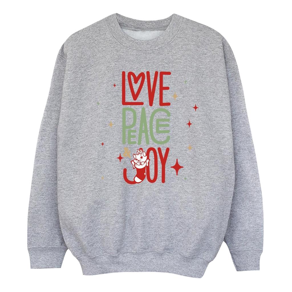 Disney Girls The Aristocats Marie Love Peace Joy Sweatshirt