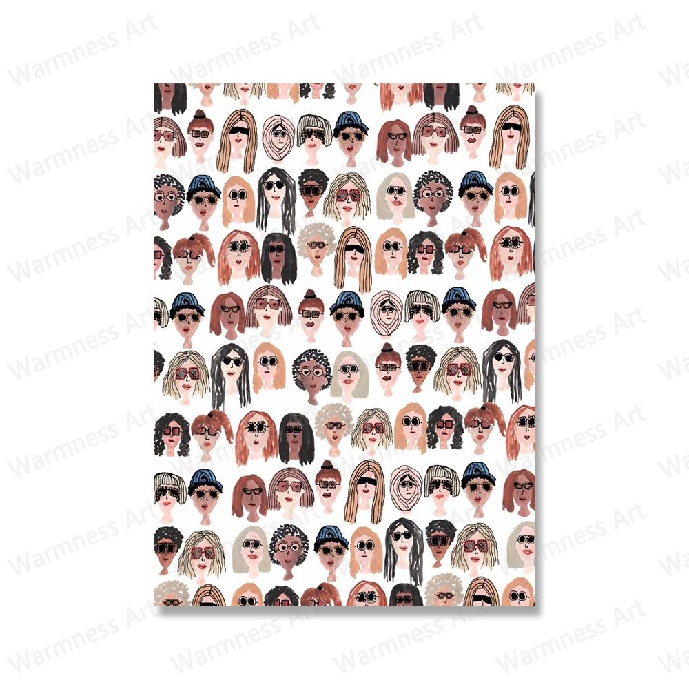 

Много портретов людей на холсте, поп-постеры и принты, скандинавские абстрактные настенные картины для гостиной, украшения дома 70x100cm No Framed белый