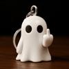 Halloween Keychain Ghost Middle Finger Styling Resin Figurine Key Chain Home Office Desk Festive Decoration