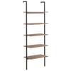 VidaXL Étagère inclinée à 5 niveaux Marron foncé et noir 64x35x185 cm 336386