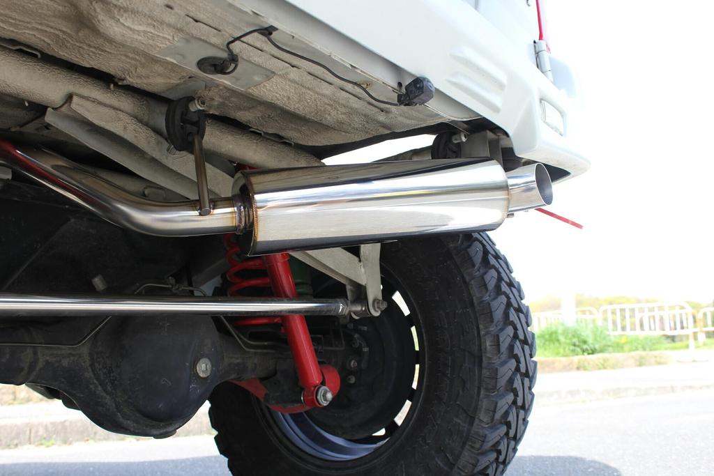 Exclusive Jimny Muffler JB23W Generation Short Bumper Compatible Single Outlet Stainless Steel Silver Color Car Parts Automotive Accessories Custom