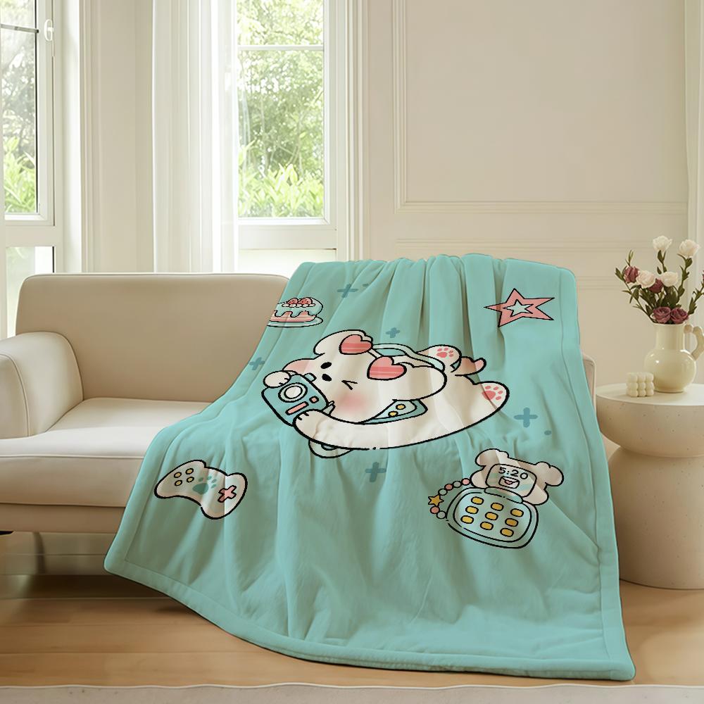 

Fun Cartoon This Dog Blanket Warm Soft Suitable For Bedroom Sofa Bed Living Room Office Travel Camping Gifts 75x90cm