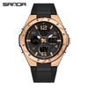 Sanda Skull Design Dual Display Waterproof Luminous Men's Student Multifunctional Watch