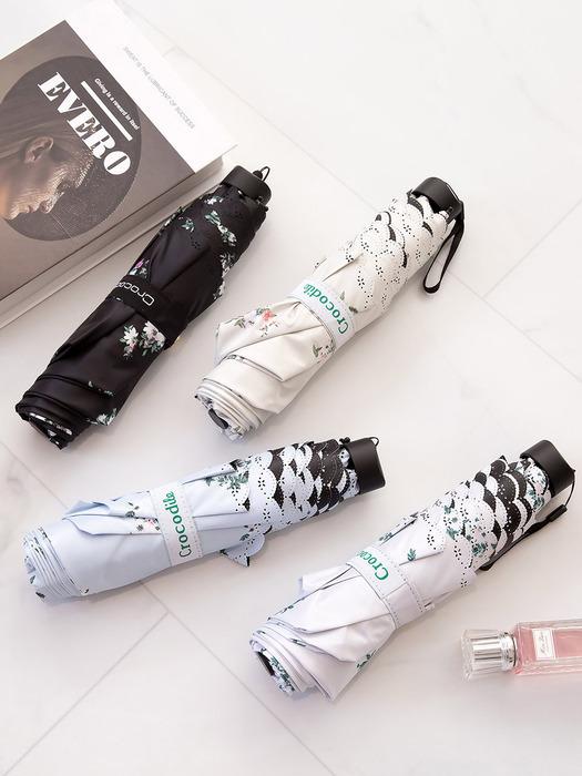 Crocodile Acc Crocodile 3-tier flower dot punching lace blackout umbrella gray