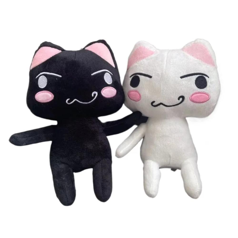 Liebenswerter Toro Inoue Katzen-Stofftier-Paar Schwarz-Weiß Katze Plüschtier Lachendes Cartoon-Tierpuppen Zimmerdekoration Geburtstagsgeschenk