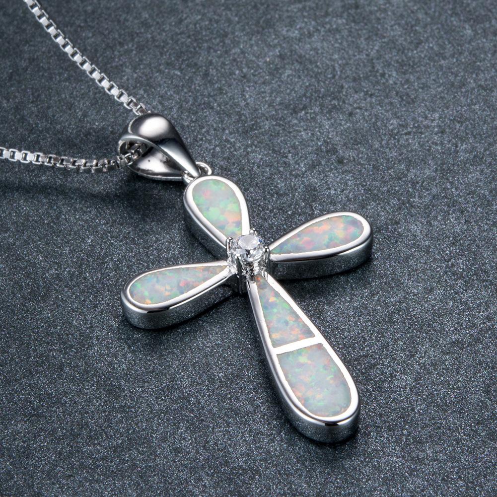 New Product Accessories European and American Cross Single Diamond Droplet Shaped Necklace Pendant Personalized Retro Accessory