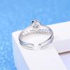 Women 'S Classic Double Layers Inlaid Round Aaa Zircon Open Style Ring Adjustable Ladies Fashion Jewelry R0194