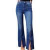 Women's Fashion Trend Slim Front Slit Wide Leg Stretch Jeans