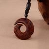 Collana Pendente Legno di Sandalo Etnico Retro di Alta Gamma: Catena per Maglione Versatile per Coppie