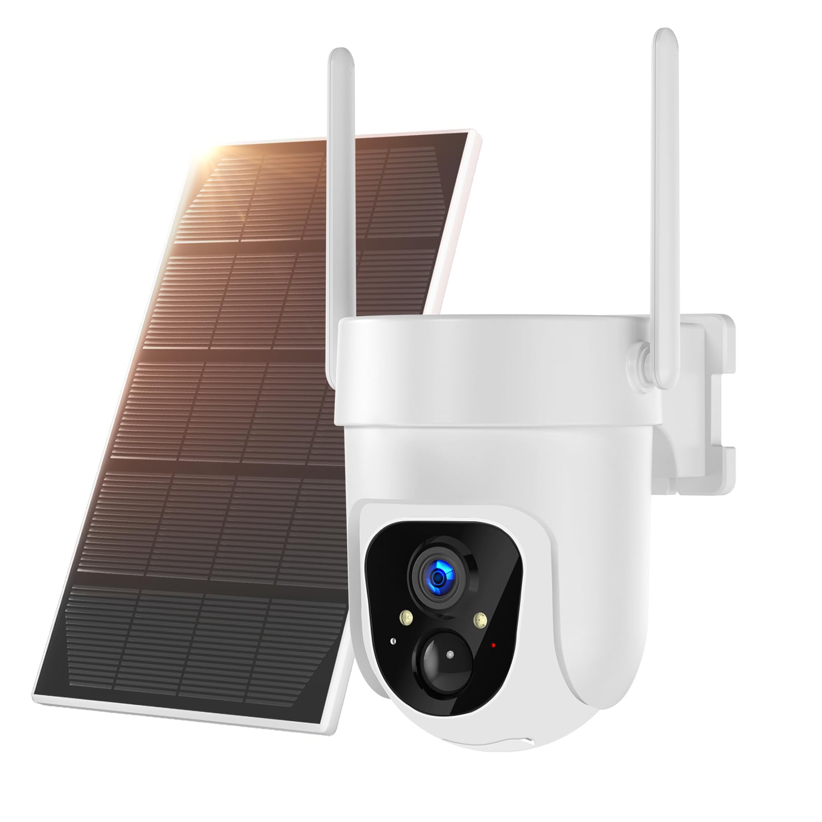 

Hiseeu Security Camera with Night 5 Megapixel and Fully Wireless No Wiring USB or Solar Panel IP66 Remote Smartphone Supports Up to 128GB SD Free білий