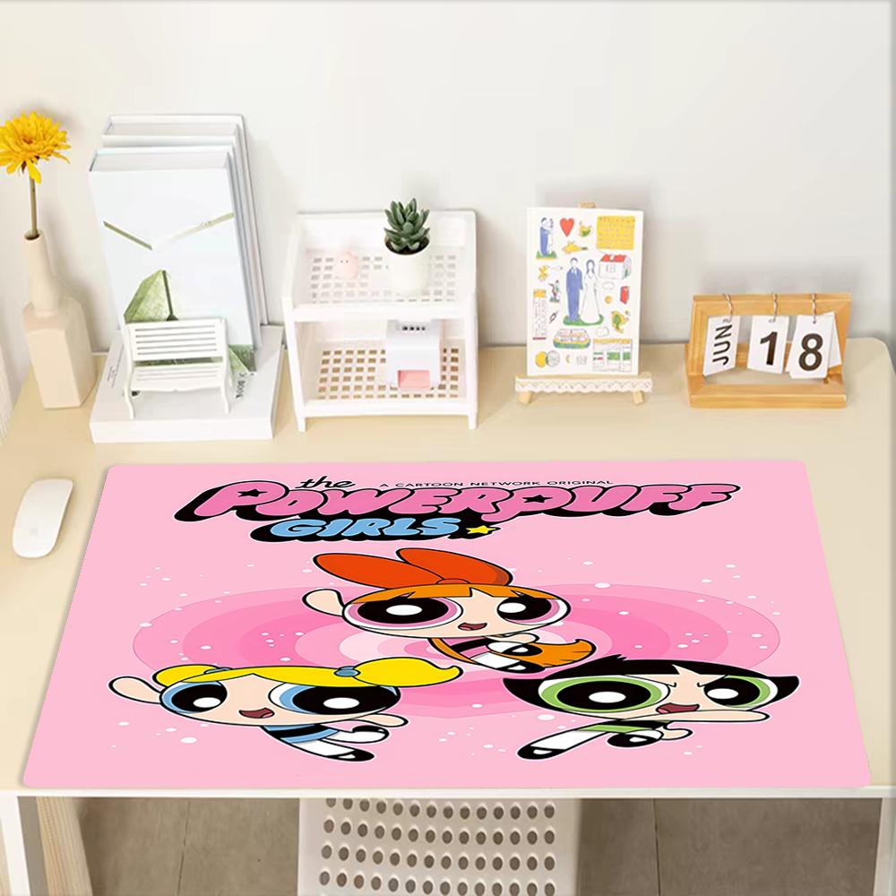 The Powerpuff Girls Theme Mouse Pad, Non Slip Rubber Base, Multifunctional Office & Home Decor, Perfect for Workspace Personalization.