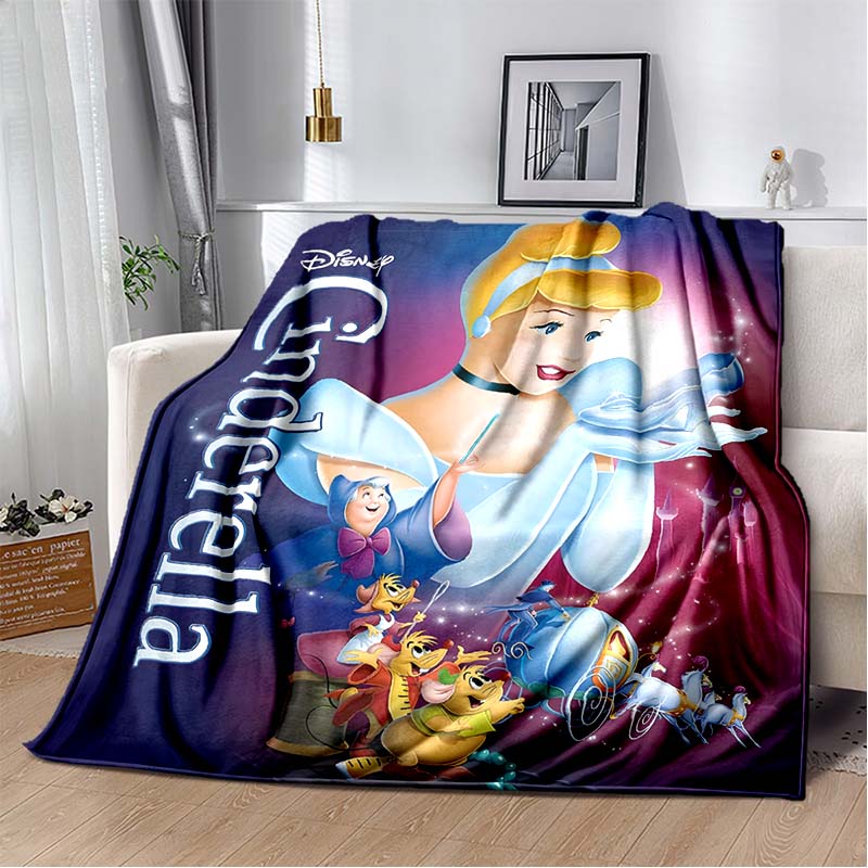 6 Größen Prinzessin Cinderella Cartoon Weiche Flanell Flauschige Decke Campingdecke für Kinder Sofa Überwurf Dünne Decke Weibliches Geschenk