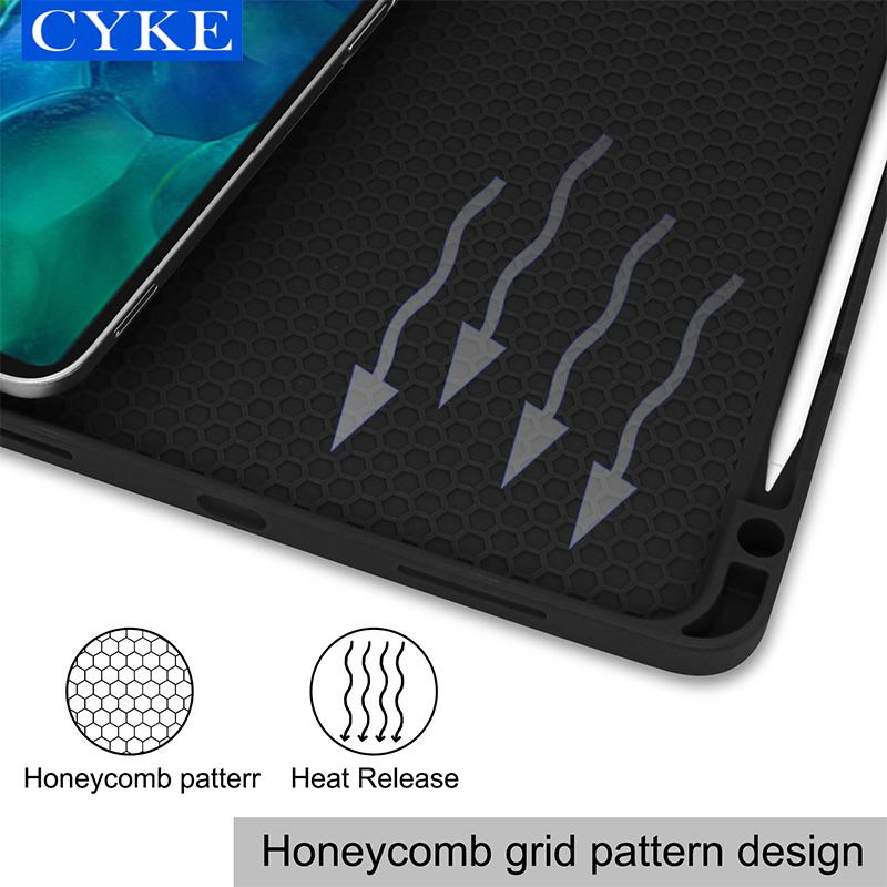 CYKE Trifold Flip Tpu Tablet Case 11 Inch Pu Leather Case for Apple 2020 Ipad Pro 11 Tablet Cover With Pencil Holder
