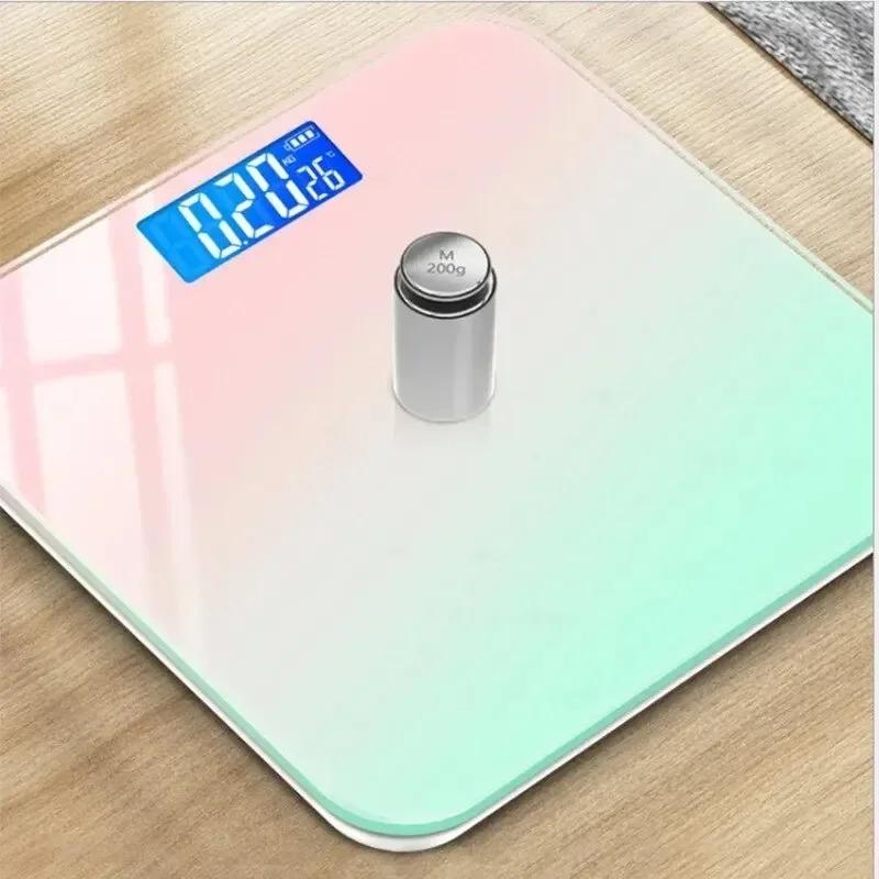 Gradient Color Intelligent LCD Electronic Scale Digital Display Glass Weight Scale Balance Body Electronic Scale for Weight Meas