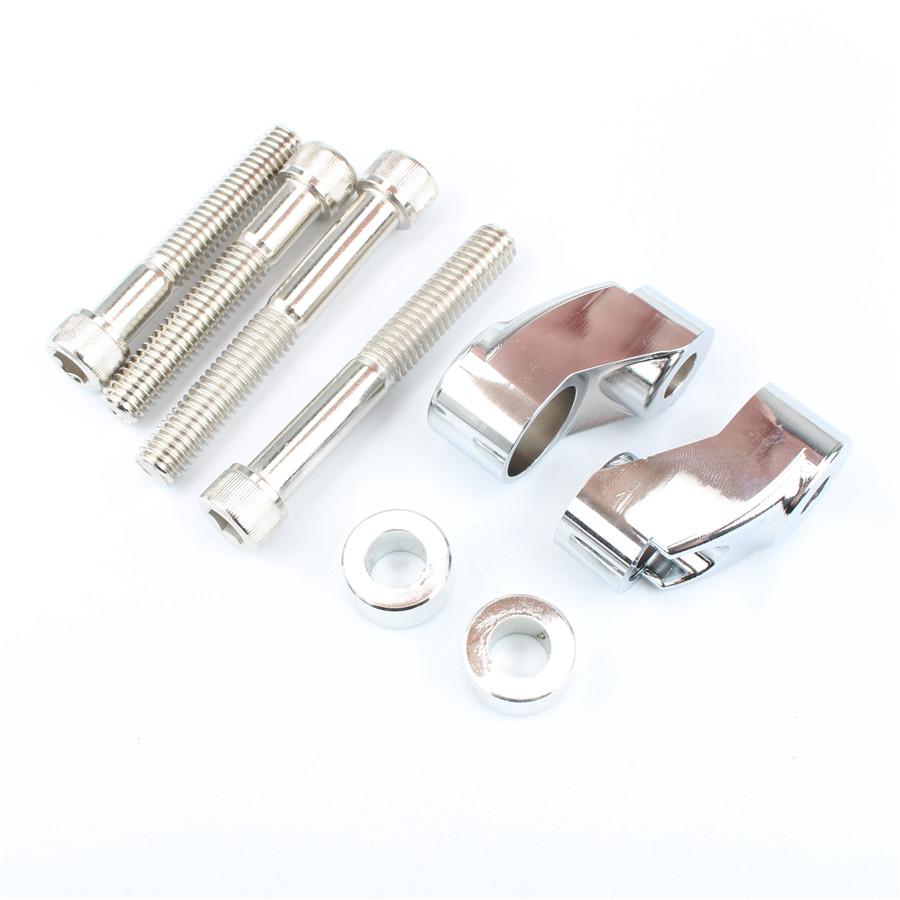 1 Pair Chrome Front Turn Signal Relocation Kit For 39mm 49mm Sportster FXR FXD D