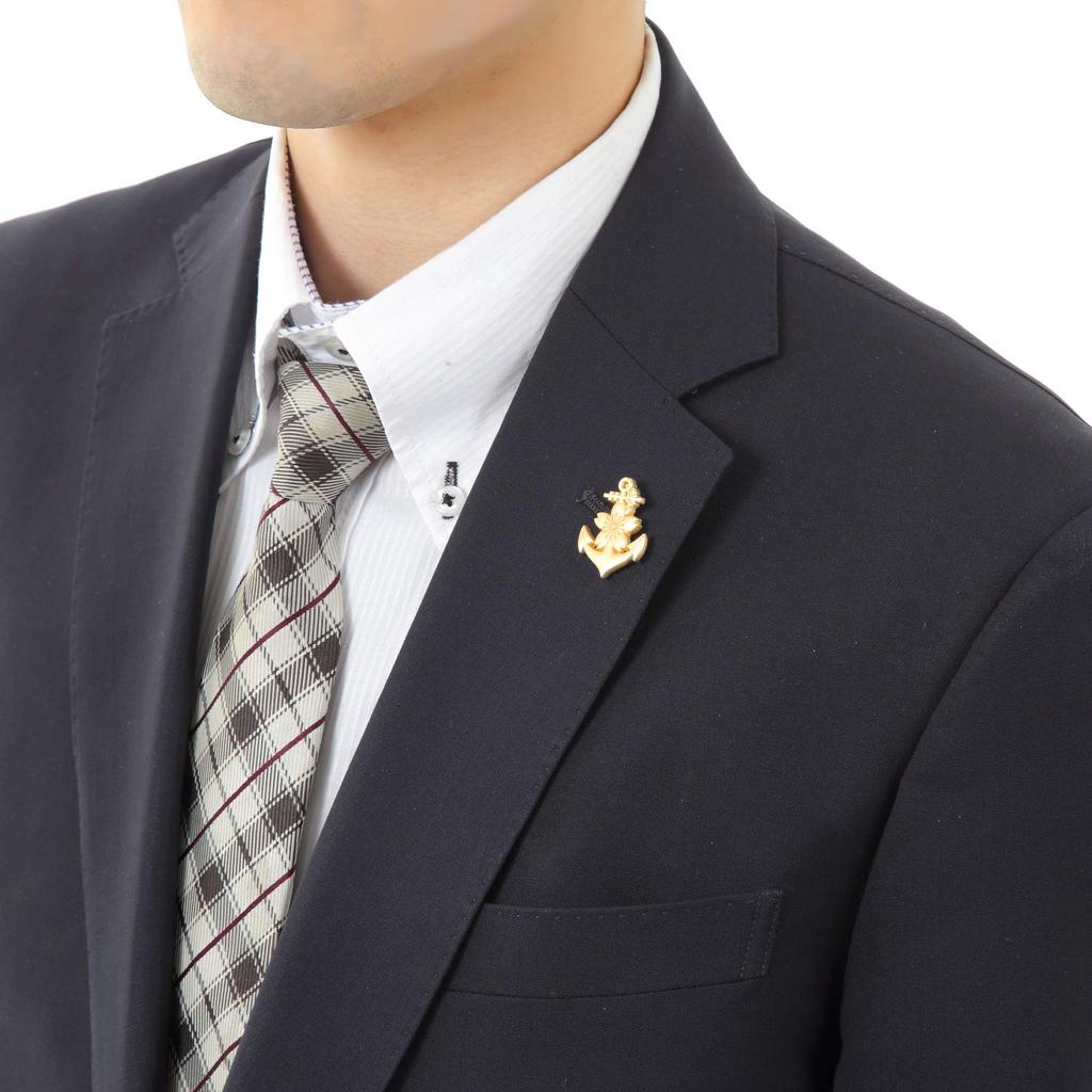 Don Flyee Imperial Japanese Navy Cherry Blossom Anchor Design Naval Insignia Pin with Butterfly C0039 Clutch, Alloy, Gift,