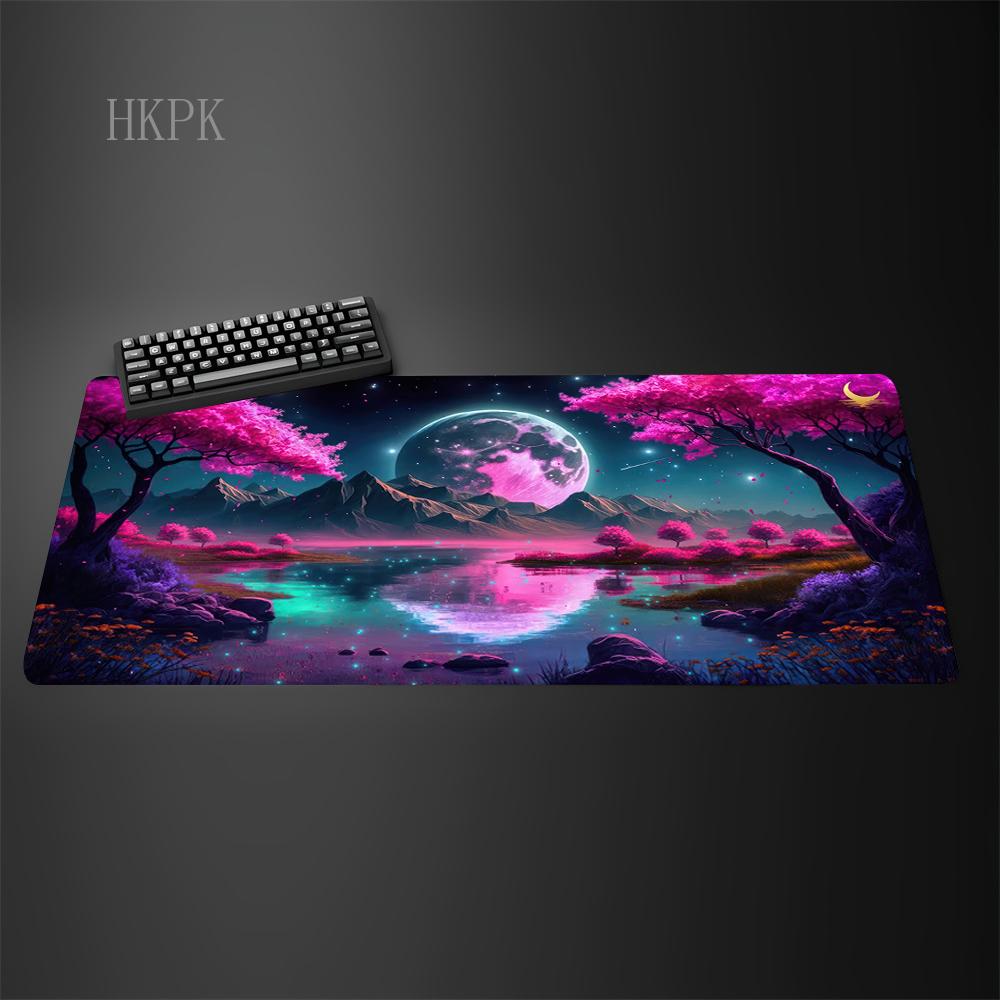 Pink Sakura Mouse Pad XXL Pc Gaming Office Mats Japanese Style Large Bonslip Base Desk Mat Art Rugs Laptop Gamer Table Cushi