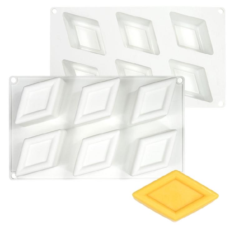 Mousses Cake Decorating Molds Silicone Molds Rhombic Shape Chocolate Molds Holiday Dessert Cake Baking Tool Nonstick