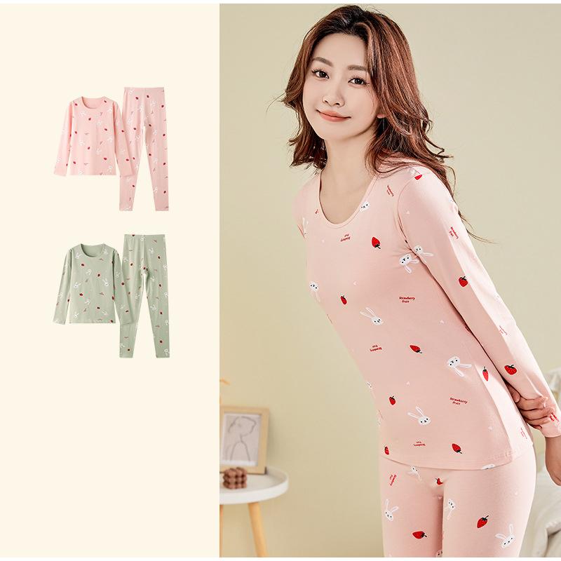 Осенне-зимний хлопковый цветочный женский термобелье с принтом — фото 7