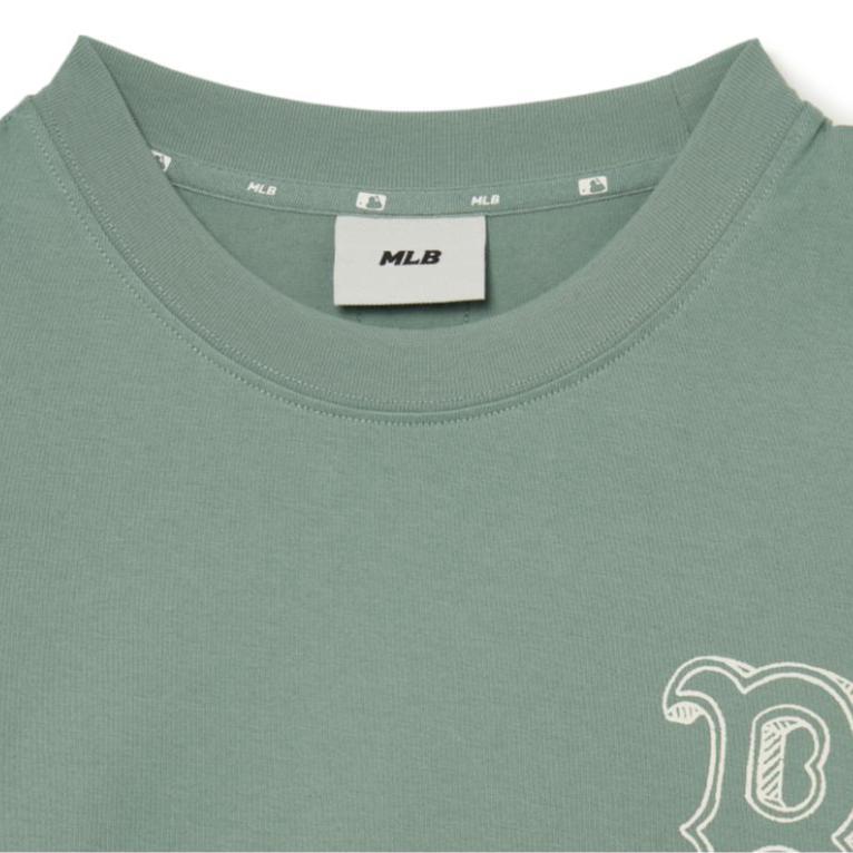 New MLB Basic Boston Red Sox T Shirt Unisex Pea Green 3ATSB0334-43MTD