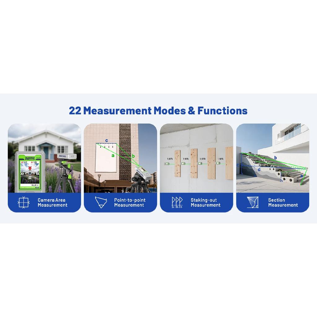 Huepar Pro SW-150GQ Laser Measuring Tool IP68 P2P Technology Laser distance meter  Laser Measure with Camera & Bluetooth