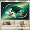 2D Graduation Mortarboard & Scroll Backdrop for College & High School Grad Party Decor