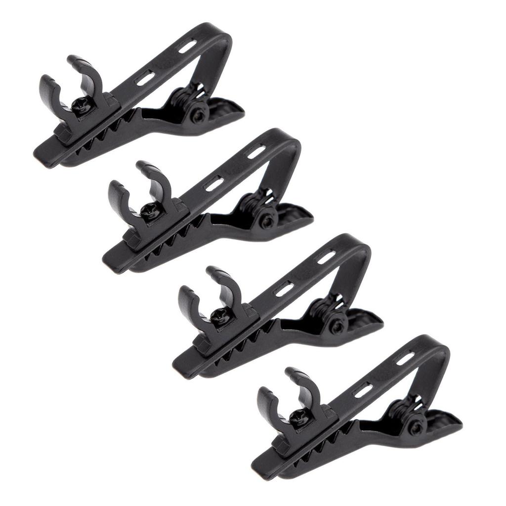 4PCS Microphone Clip Slip Proof Rubber Mat Noise Reduction Universal Mic Accessories Metal Clip Black